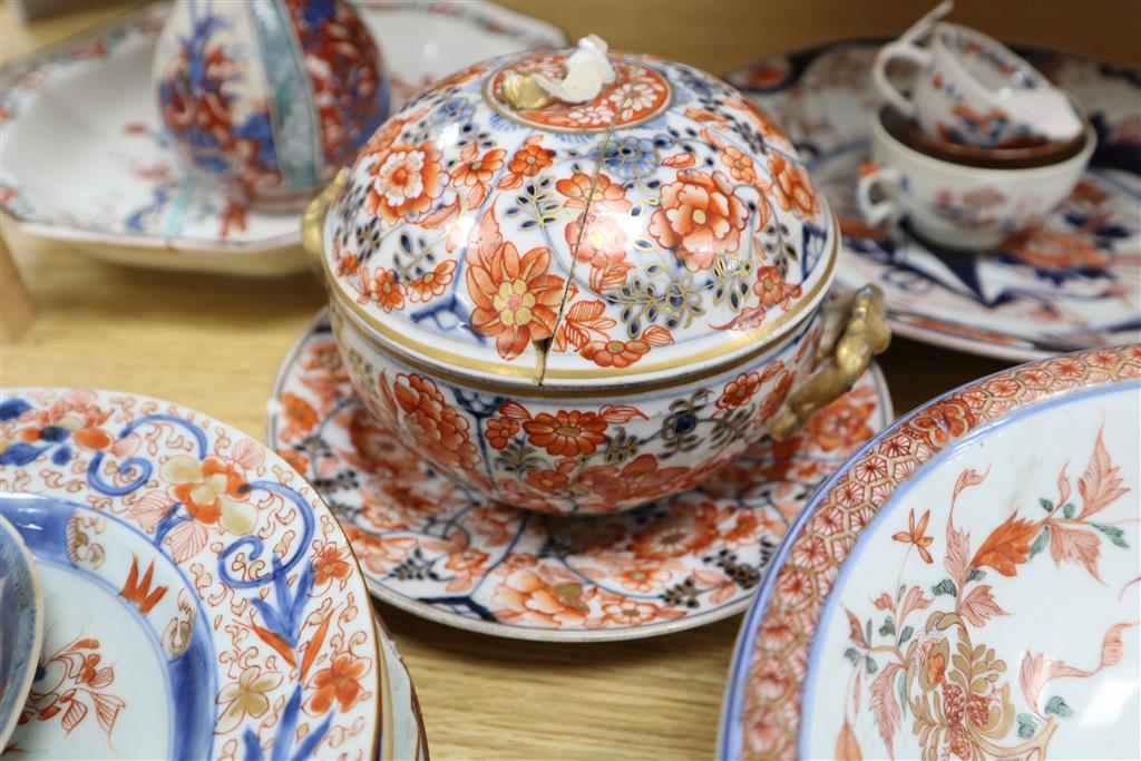 A collection of mixed Chinese and Japanese ceramics, mostly damaged